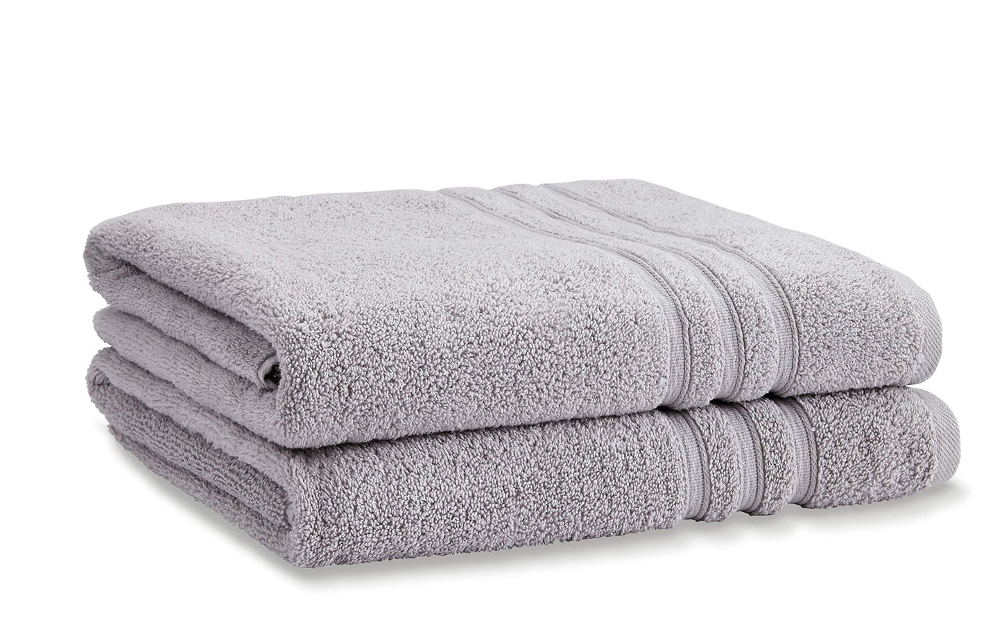 Catherine Lansfield Zero Twist Cotton 90x140cm Bath Sheet Pair Silver Grey