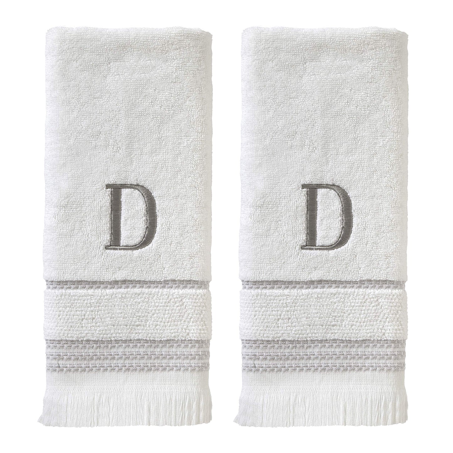 SKL Home Hand Towel Set, D, Cotton, White, 16x26
