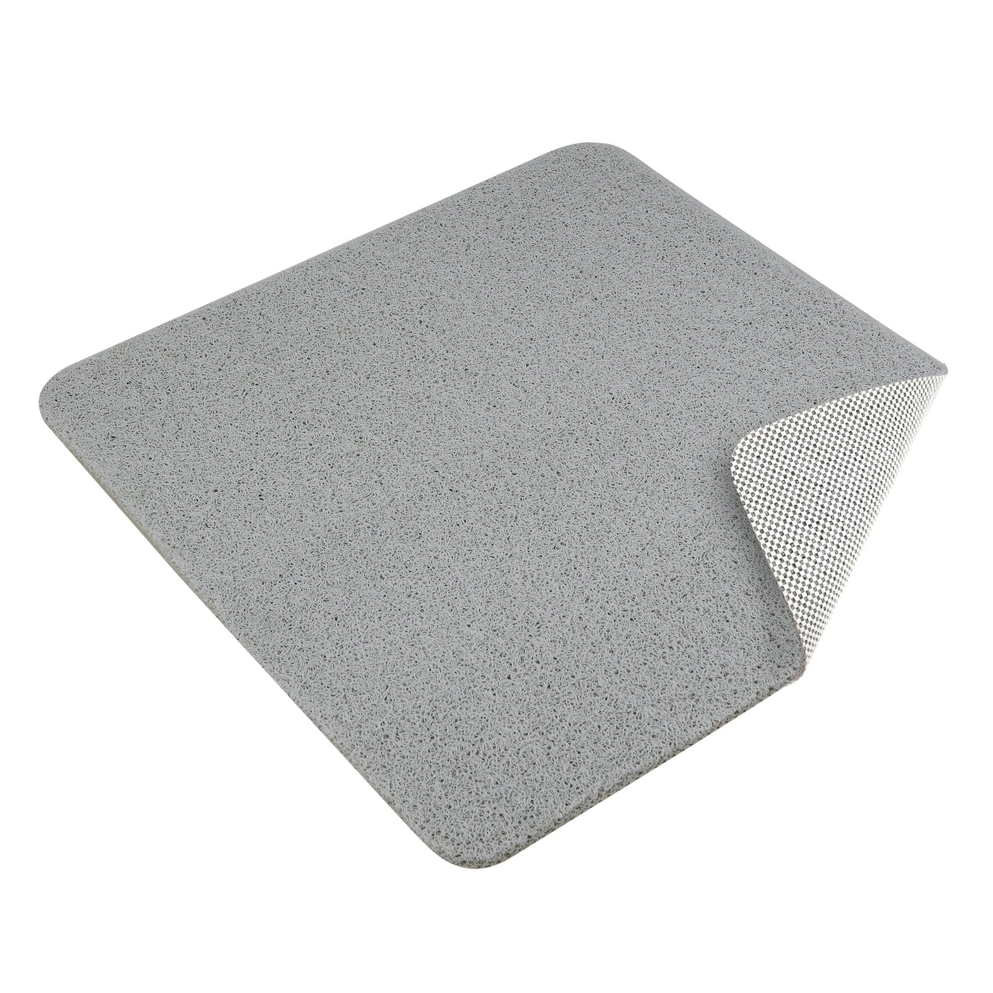 Dikots 60 x 60 cm Square shower mat non slip anti mould - Grey Loofah style PVC Non slip shower mat for inside shower - Washable and Quick Drying anti