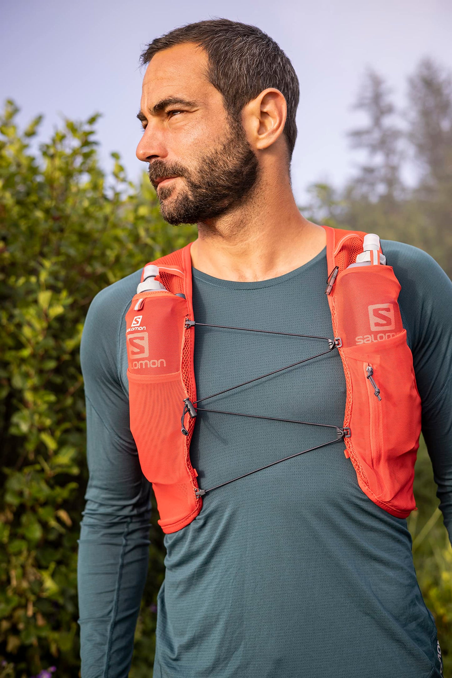 Salomon Adv Hydra Vest 8 Unisex Hydration Vest Trail running Hiking, Comfort and Stability, Quick Access to Hydration, and Simplicity, Red, XS