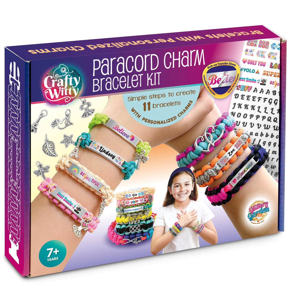 Paracord Bracelet Making Kit with Charms - Art & Craft Gift for KIDS Age 8 9 10 11 12 & Teens 13 14 Year Old. Make Your Own Friendship & Jewellery for