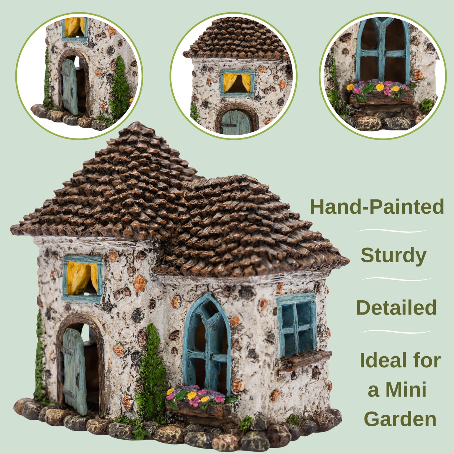 PRETMANNS Fairy Garden House Kit ? Complete with Accessories for an Outdoor Miniature Garden, Figurines with a Frog and Snail Sign - House 6.5? High