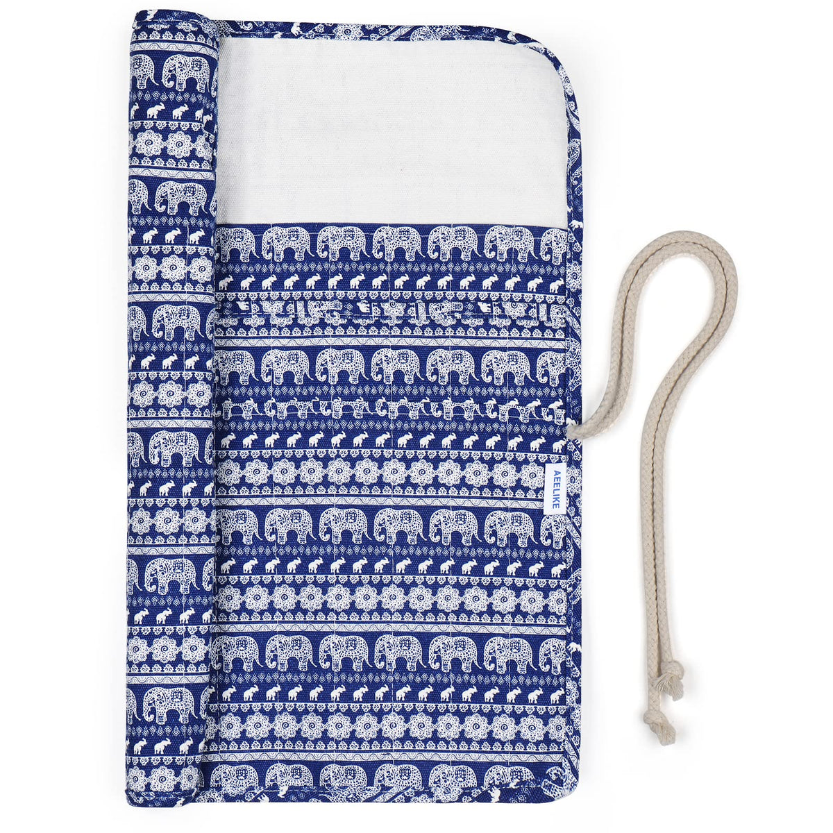 Aeelike Knitting Needle Roll Up Case Empty, Knitting Needle Case for 14inch Long Straight Knitting Pins, Knitting Needles Organiser Roll Wrap Storage