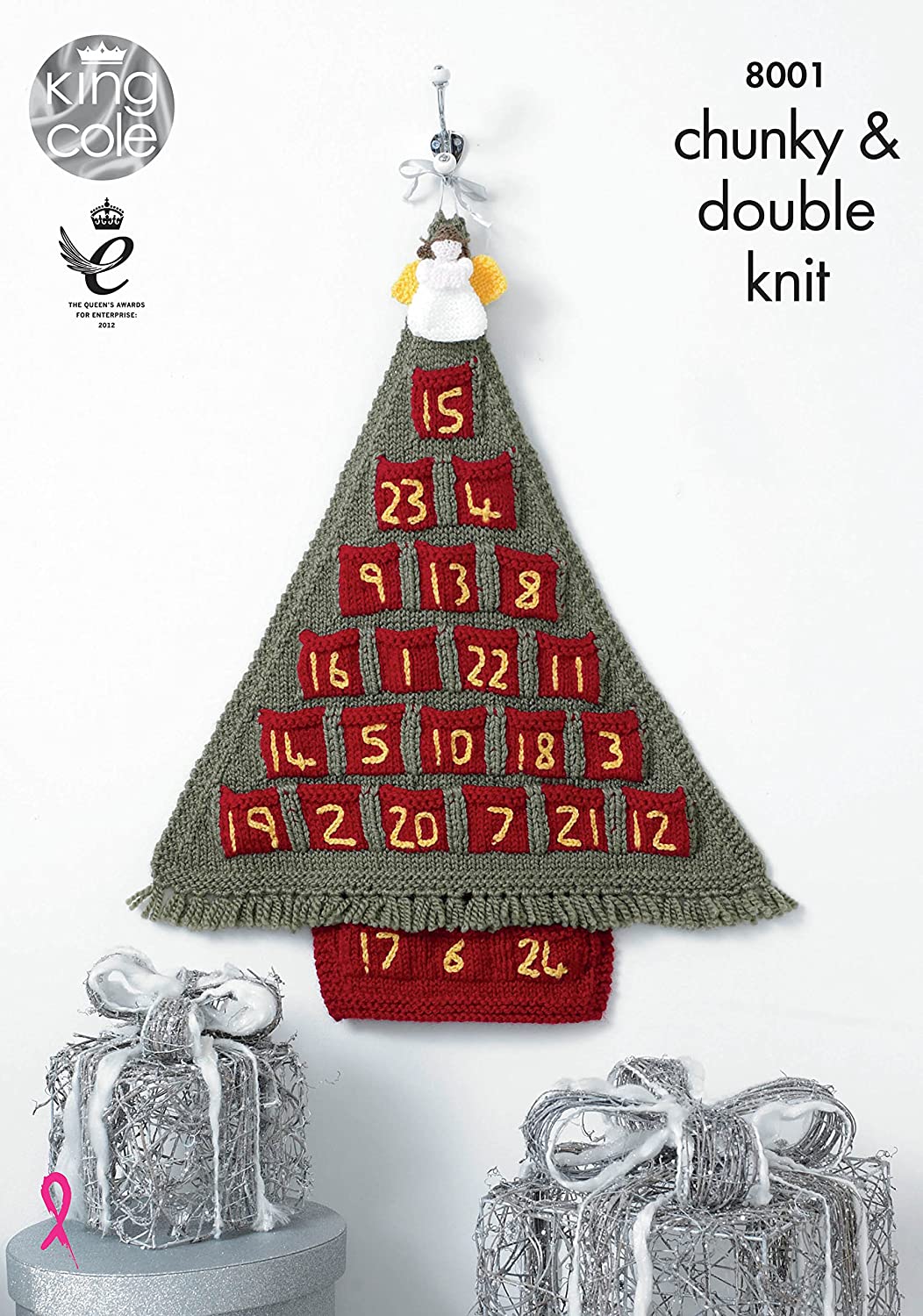 King Cole knitting pattern Advent Tree and Angels in King Cole Chunky and DK
