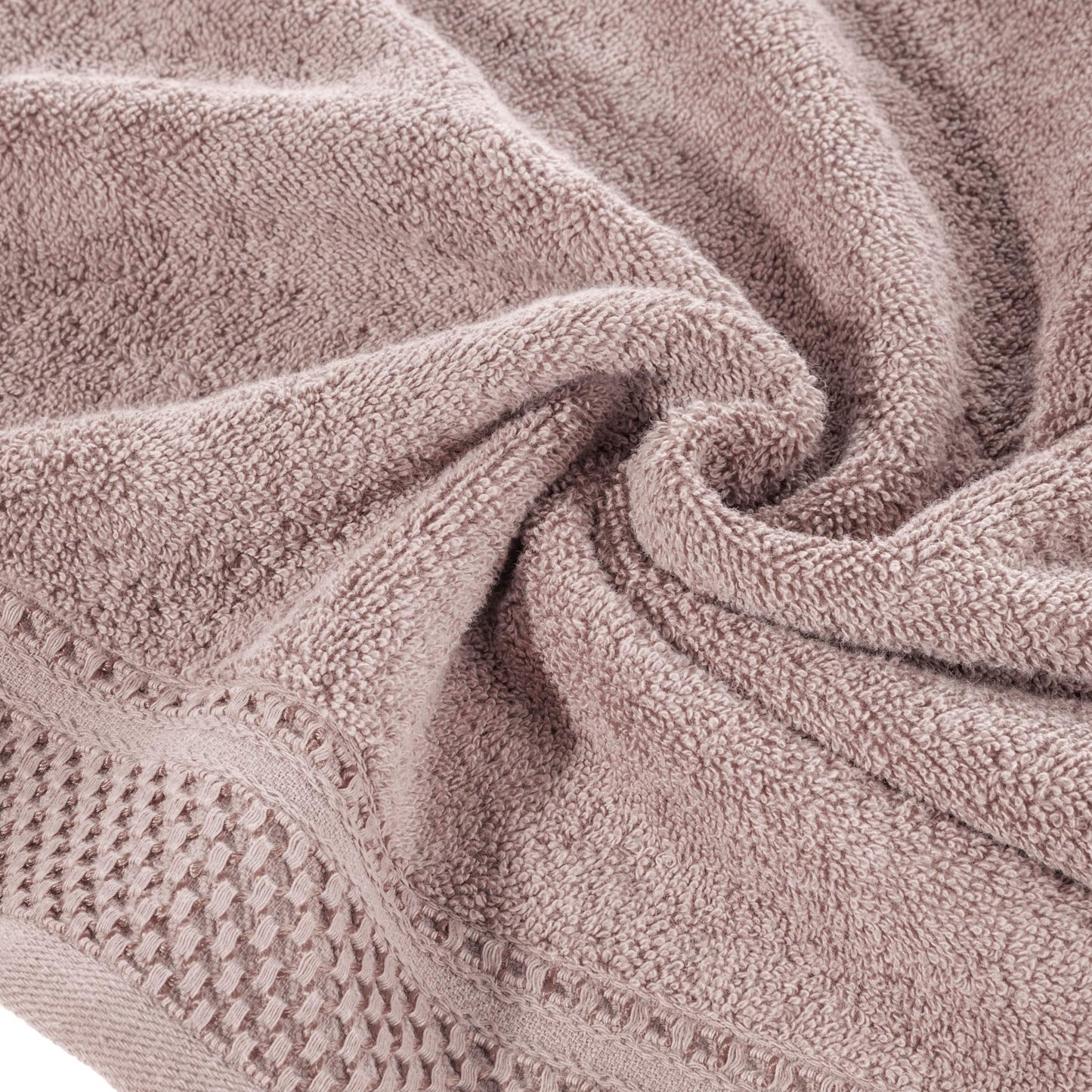 Eurofirany Carlo Bath Towel Set Hand Towel Sauna Towel Pattern - Absorbent, 100% Cotton 580g/m, Pack of 3 and 6, Light Pink, 50 x 90 cm, 6