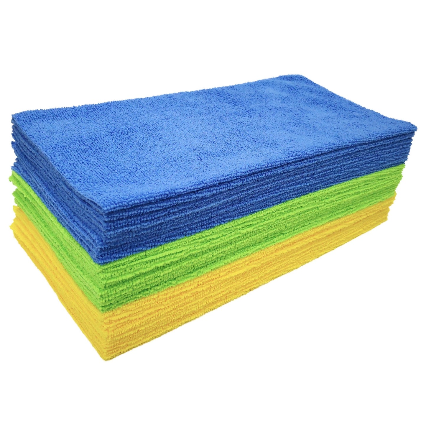 Polyte Microfibre Cleaning Cloth Ultrasonic Cut Edgeless (Blue,Green,Yellow, 35x35 cm - Standard)