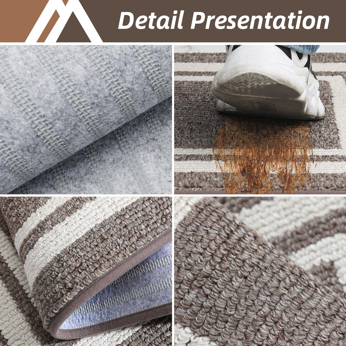 COSY HOMEER Kitchen Rugs 2 Pieces, 51x76cm+51x122cm, Absorbent and Stain-Resistant Kitchen Mats Non-Slip, Machine Washable Kitchen Runners Floor Mat