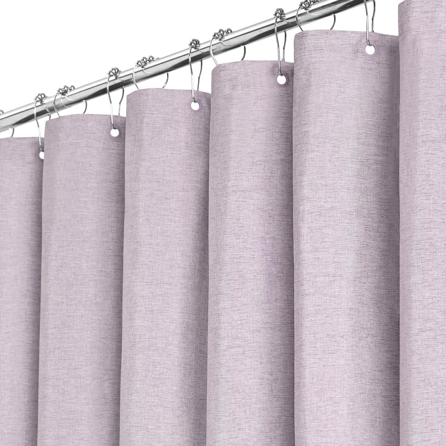 BTTN Lavender Linen Shower Curtain, Modern Mildew Resistant Textured Fabric, Luxury Waterproof Polyester for Wet Bathroom, Durable and Washable, Thick