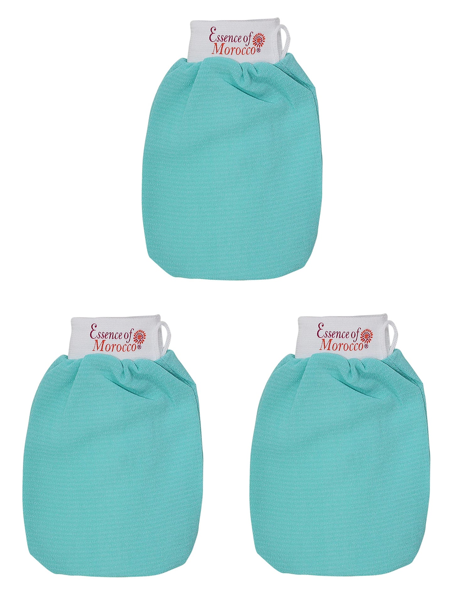 Moroccan Exfoliating Kessa Glove Blue Hammam Scrub Mitt Made in Morocco Premium Quality Reusable Helps Cleanse Skin, Remove Fake Tan and Ingrown Hair