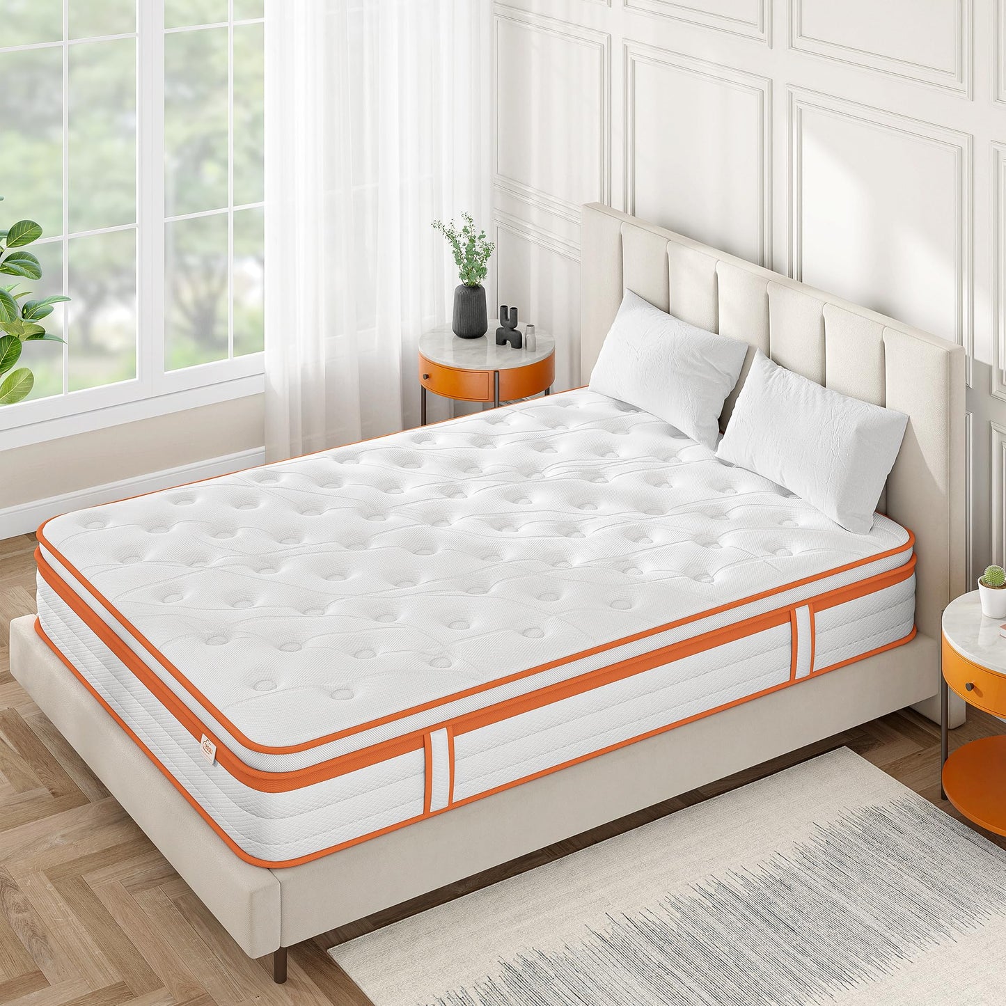 TeQsli Single Mattress 3FT, 10 Inch Memory Foam 7 Zone Support Single Mattress Pocket Sprungs Wave Memory Foam Hybrid