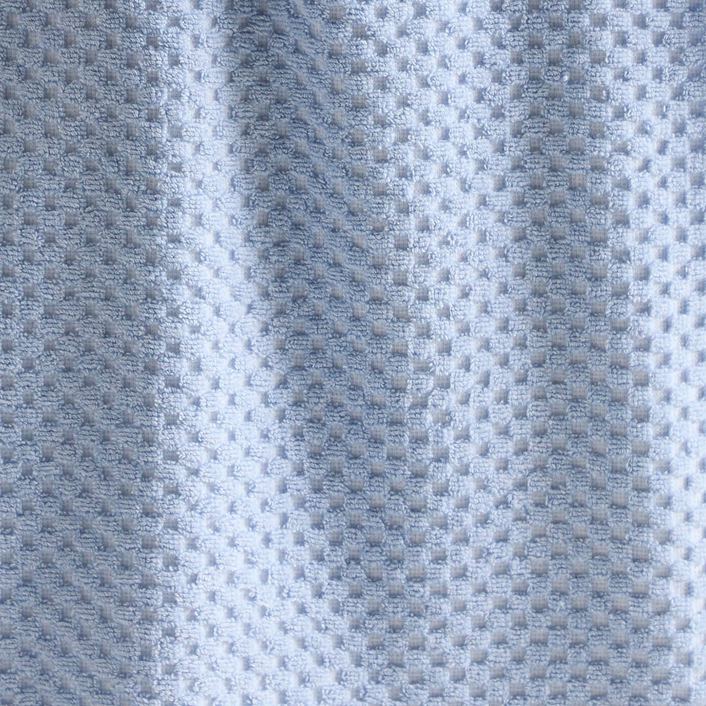 Dreams & Drapes Popcorn Check Bath Towel Blue – Soft Absorbent 100% Cotton Jacquard Textured Bathroom Towel, Quick‑Dry