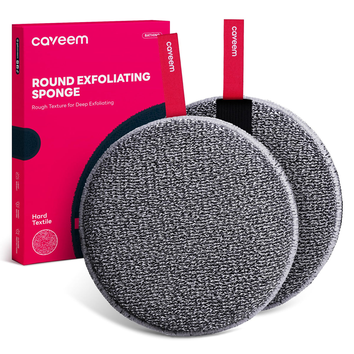 Caveem Exfoliating Body Scrubber, Extra Rough Shower Exfoliator Sponge, Body Exfoliating Sponges for Remove Dead Skin, Bath and Body Exfoliate Buffer
