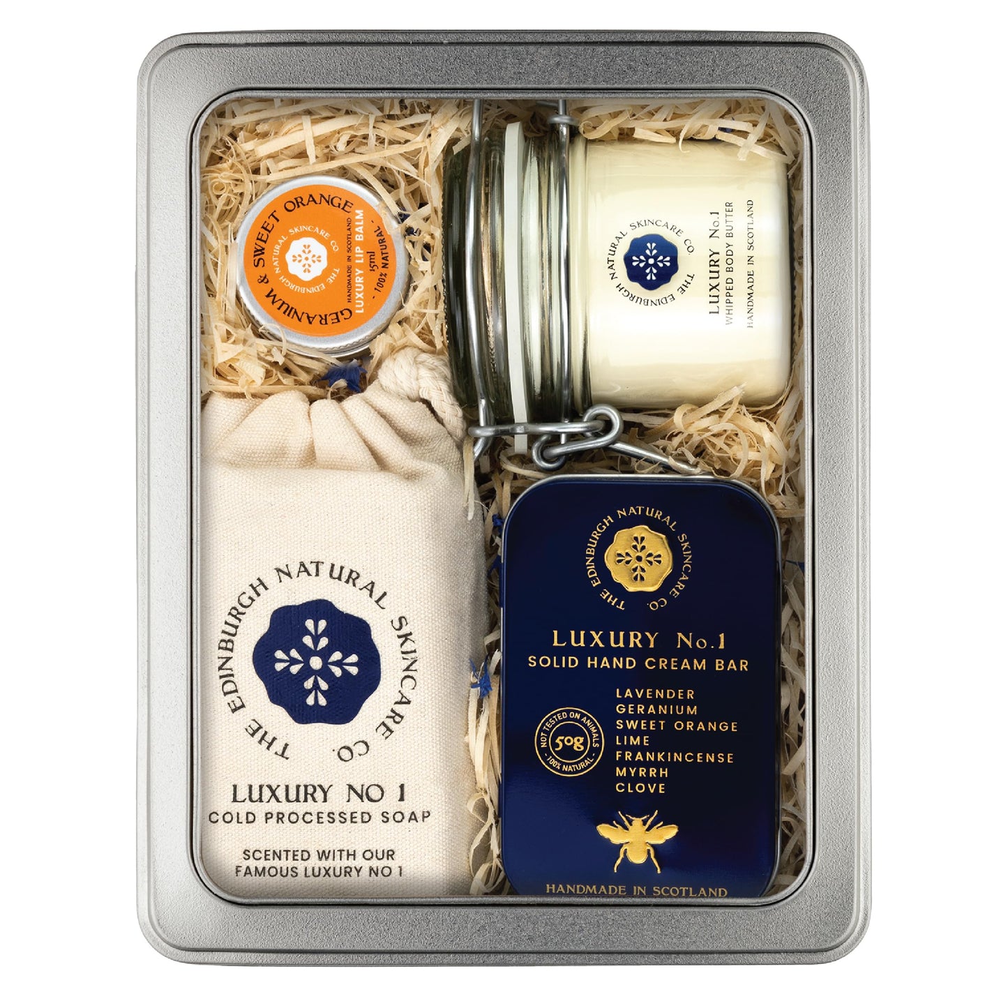 Luxury No. 1 Large Gift Box | 100% Natural | Moisturising Hand Cream Bar, Body Butter, Lip Balm & Handmade Soap | Gift For All Occasions