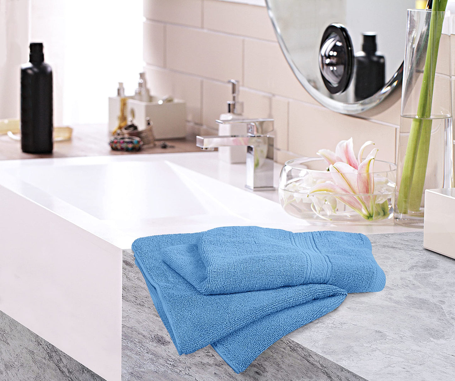 Utopia Towels - 6 Piece Towel Set (40 x 70 cm) 100% Cotton Ring Spun Super Soft and Highly Absorbent 600gsm for Bathroom, Gym, Shower, Hotel & Spa