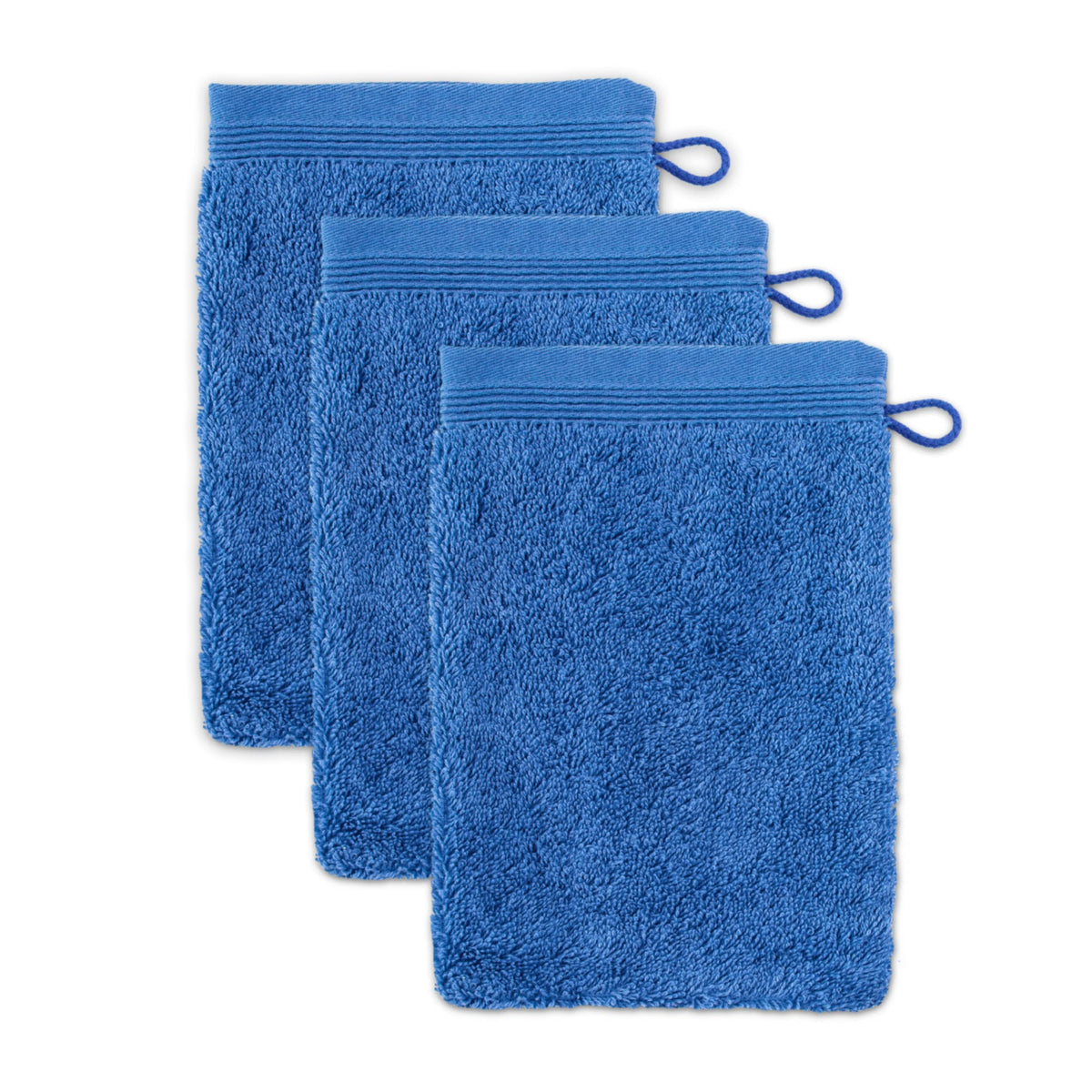 M?ve 3er set Superwuschel wash glove 15 x 20 cm made of 100% cotton, cornflower