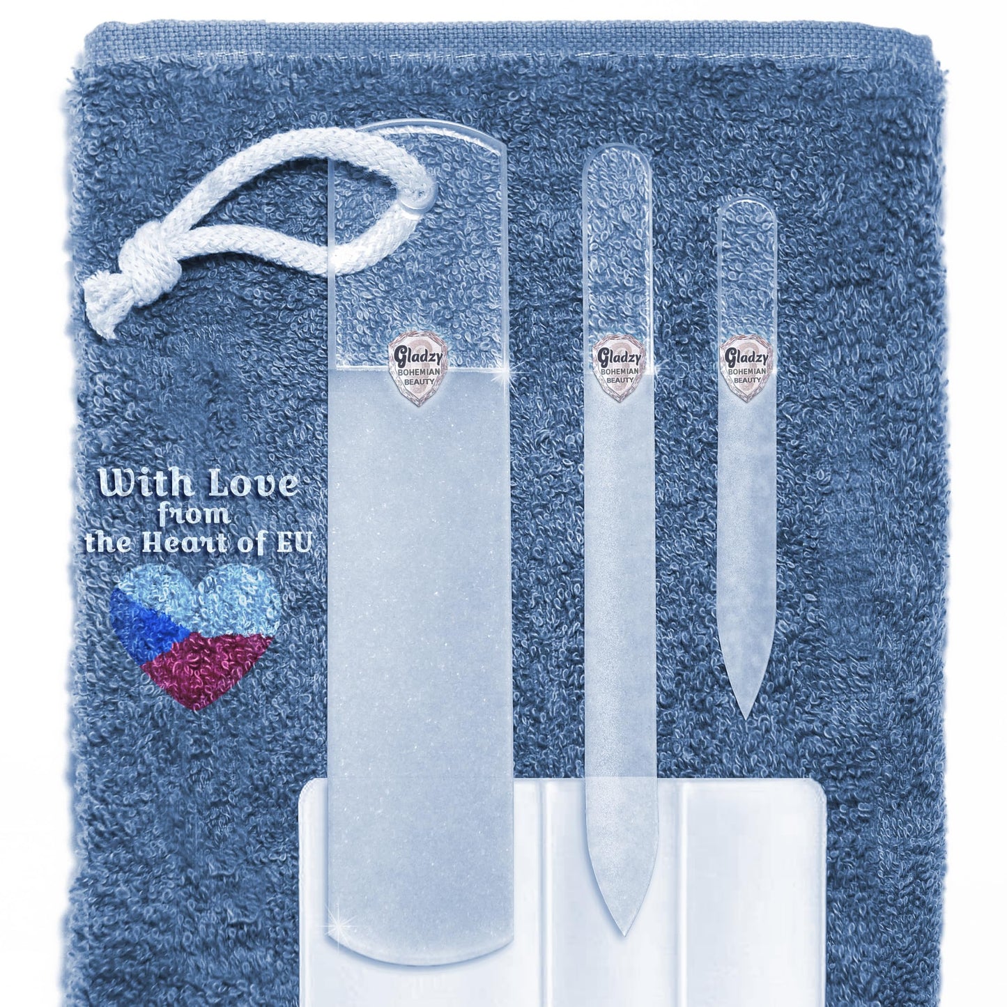 Genuine Czech Glass Nail File Set - Callus Remover Foot Rasp, Manicure & Pedicure, Professional Nail Care & Art, Double Sided Etched Different Grit