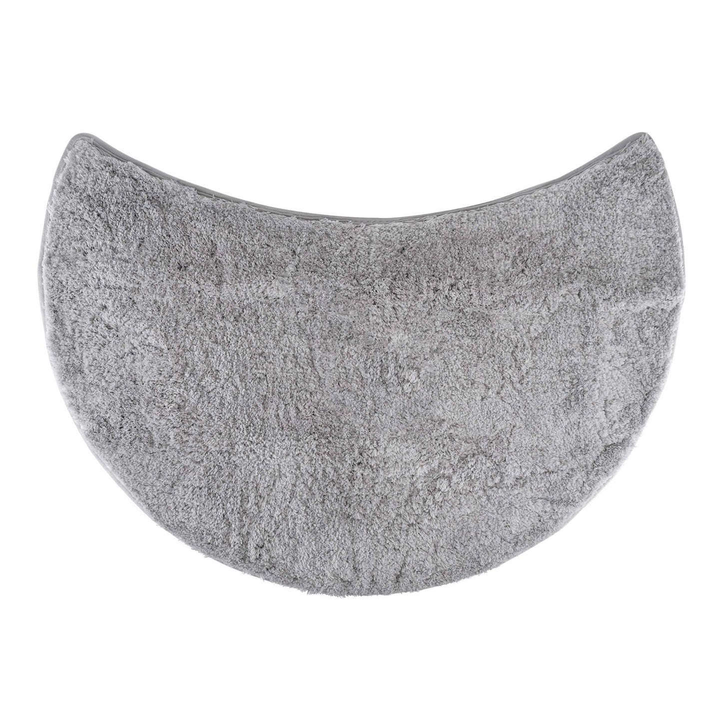 fluffy? Bath Mat for round Showers, made of Microfibre, with Non-Slip Bottom (Crescent | Shower Radius 55 cm, Grey)