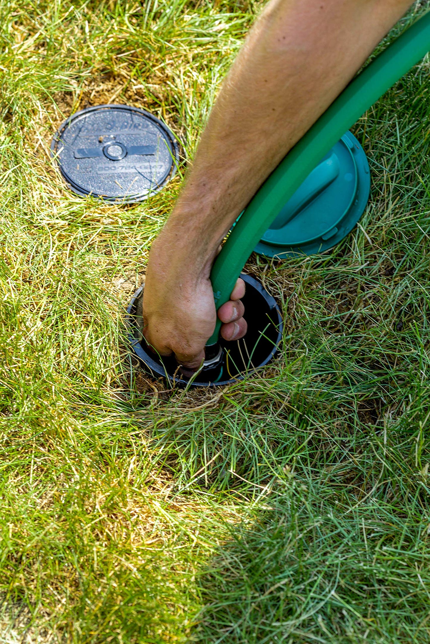 Rain Bird LG3HE In-Ground Impact Sprinkler with Click-N-Go Hose Connect, Green/Black
