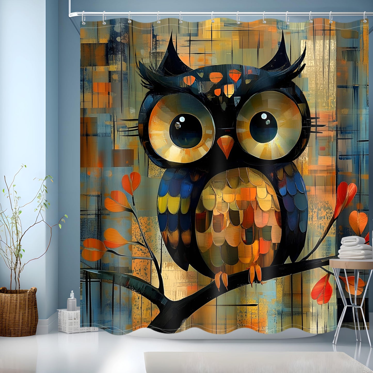 JINGYOU Bathroom Shower Curtain, Washable bathroom curtains, Weighted bath curtain Waterproof, Fabric bathroom curtains for Wet Room BathroomTub