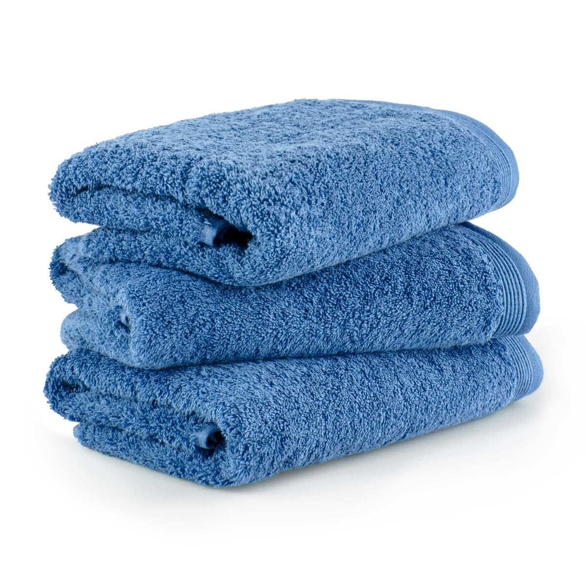 m?ve Superwuschel hand towel set, 3 hand towels 50 x 100 cm, Made in Germany, 100% cotton, cornflower