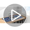YSAGi Leather Desk Mat, Large Mouse Mat, Non-Slip Desk Pad, Waterproof PU Leather Table Protector Writing Pad for Office and Home (90 x 43 cm, Light Grey)