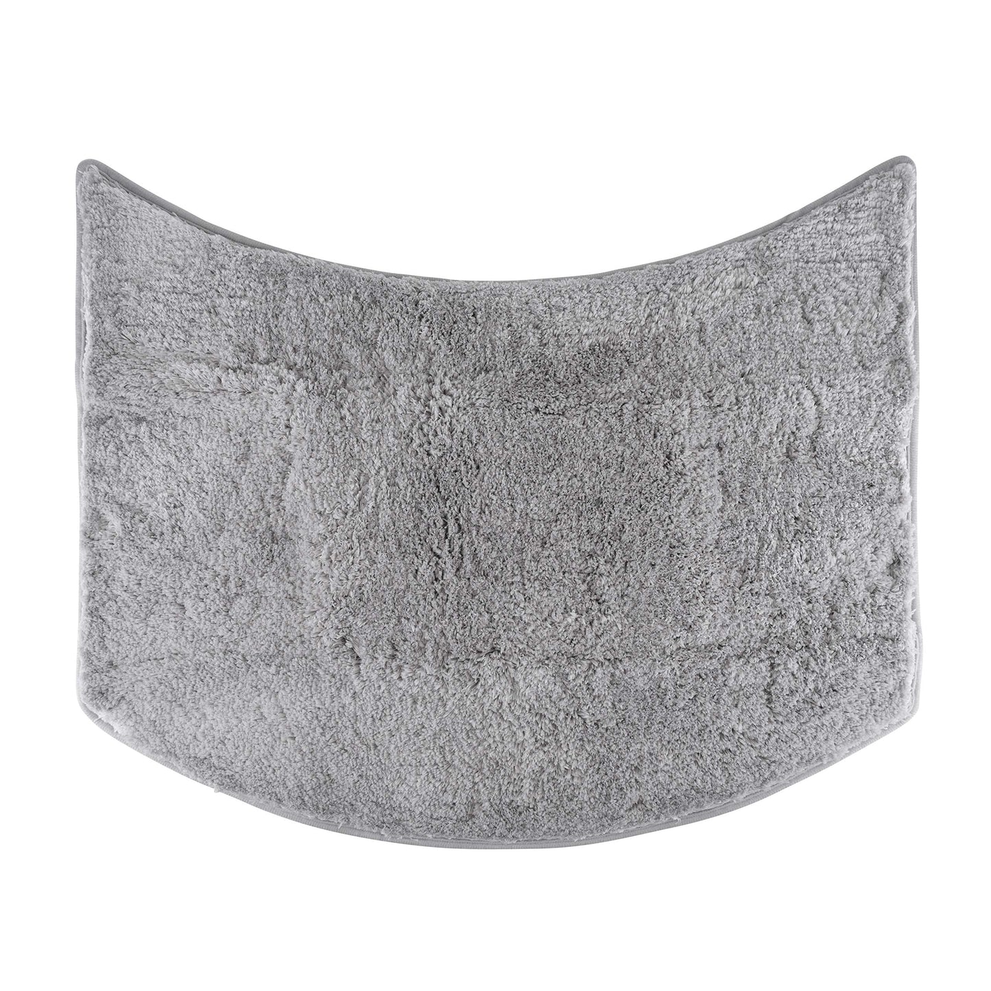 fluffy? Bath Mat for round Showers, made of Microfibre, with Non-Slip Bottom (Small Curve | Shower Radius 55 cm, Grey)