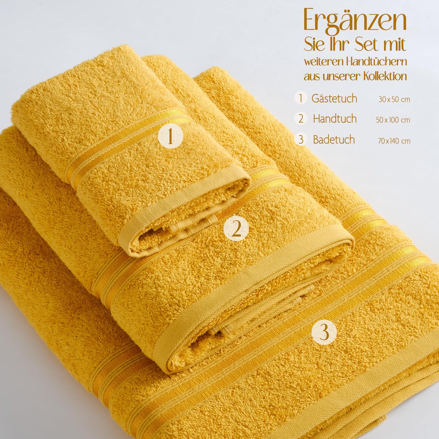 Hammetex Guest Towels Set of 5 30 x 50 cm 100% Cotton Terry Cloth