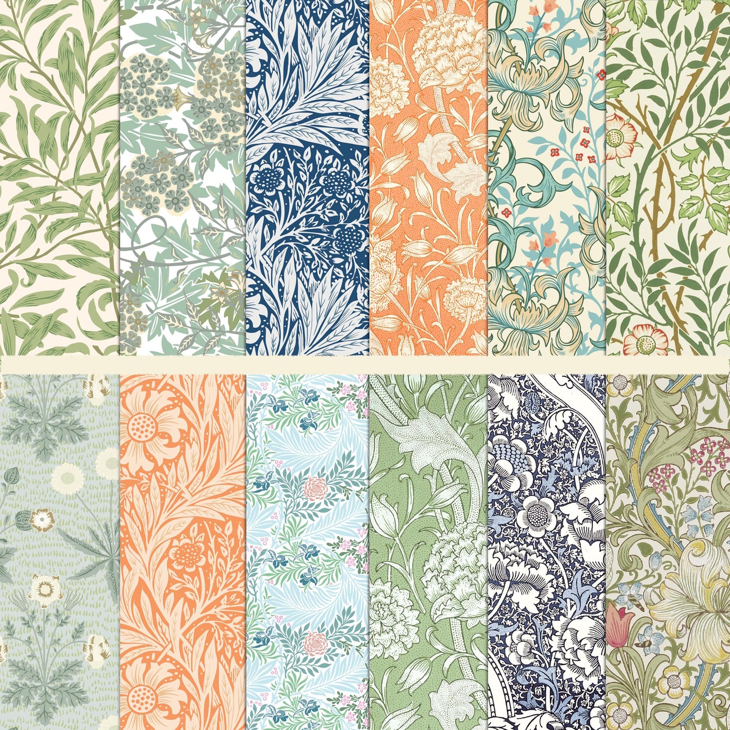 MerwDeeyt 24 Sheets Floral Scrapbook Paper 12x12 Inch Double-Sided Decoupage Papers Patterned Card Decorative Paper Scrapbook Accessories for DIY Card