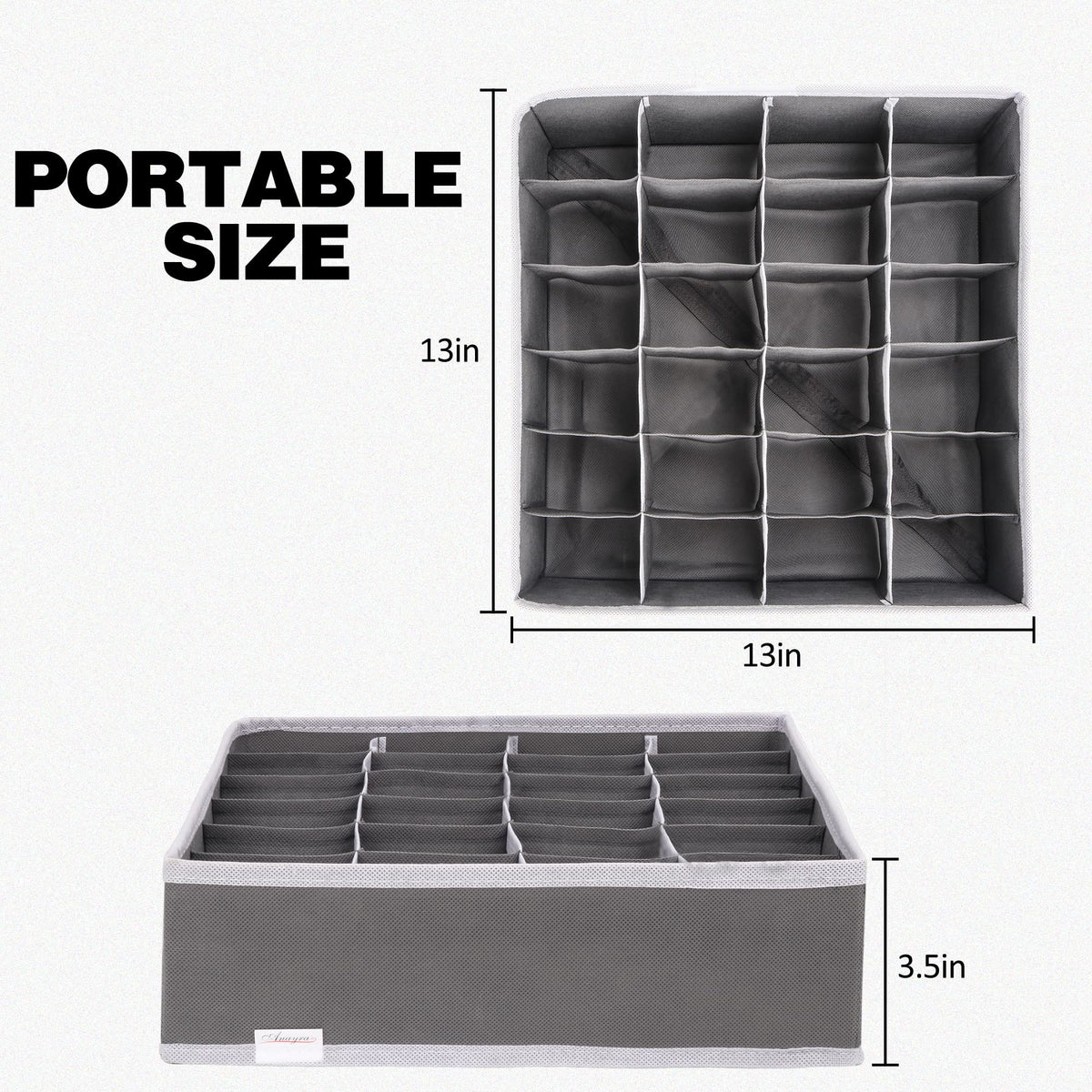 Anayra Drawer Organiser Divider - Foldable Storage Bins for Socks, Tie, Shirts - Collapsible Drawer Organisers for Home/Office