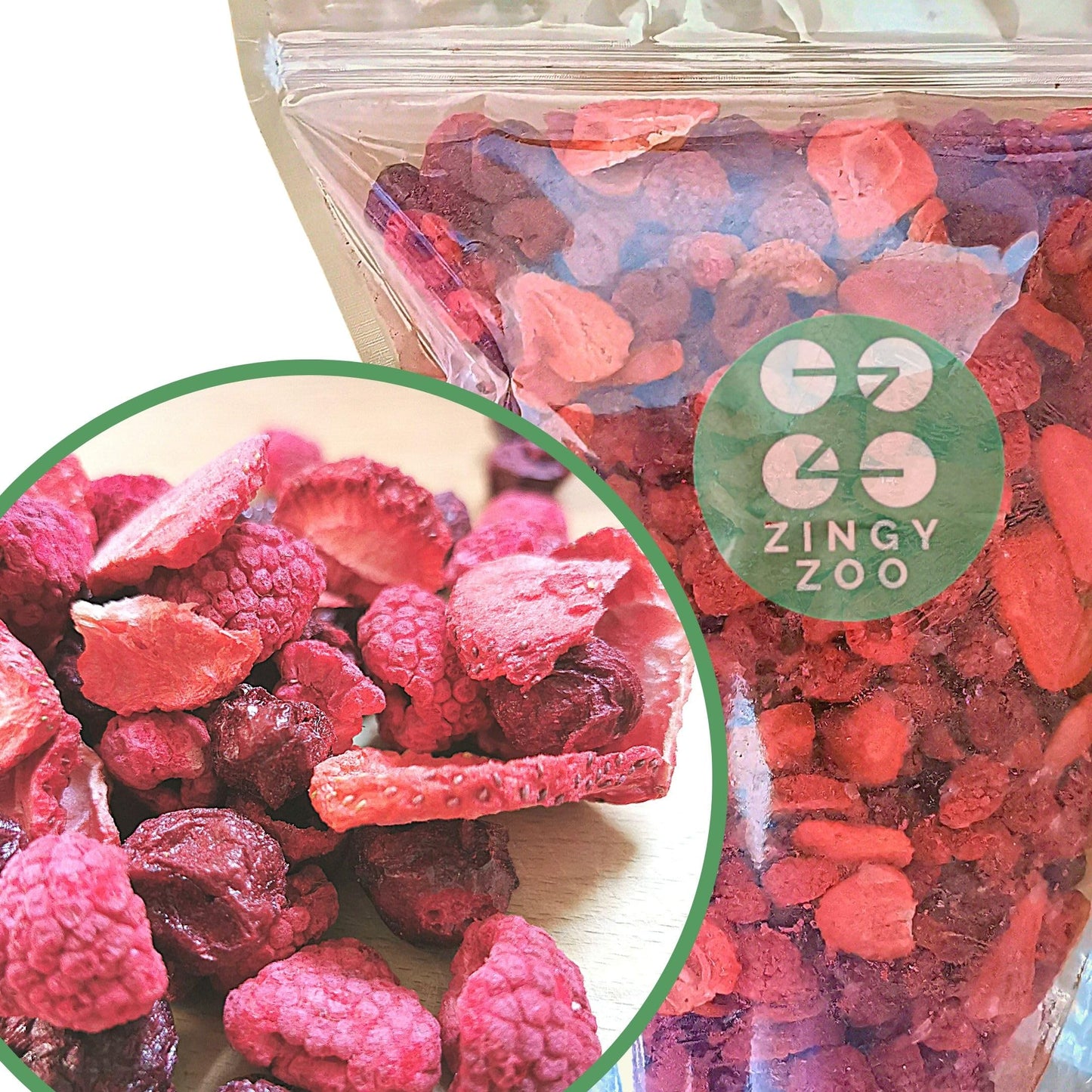 Freeze Dried Fruit Red Mix | XXL 500g Pure Mix of Freeze Dried Strawberries, Freeze Dried Raspberries and Sour Cherry | Snacking Dried Fruit Trail Mix
