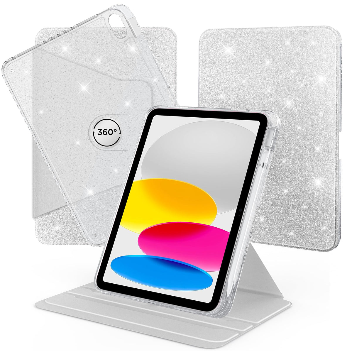 CACOE 360 Rotating Case for iPad (A16) 11th/10th Generation with Pencil Holder 2025/2022 11/10.9 inch, Shockproof Cover for iPad 11/10 Gen with Stand,