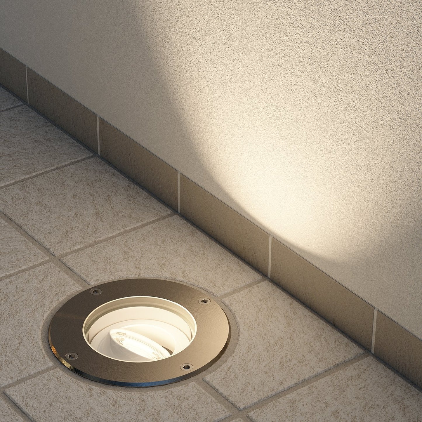 ledscom.de Recessed Floor Light BOFU for Outdoor, IP67, Swivel, Stainless Steel, Round, 150mm , 1x GU10 max. 15W, Led, Outdoor, Garden, Exterior,