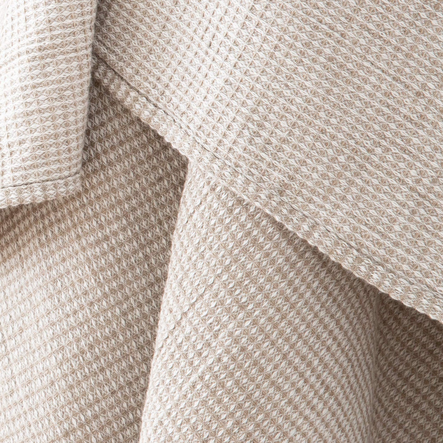 Natural Beige Linen Cotton Bath Towel Checkes