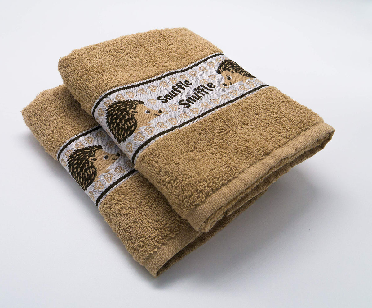 Lex's Linens 2 Pack Animal Tea Towel/Kitchen Towel (Hedgehog)