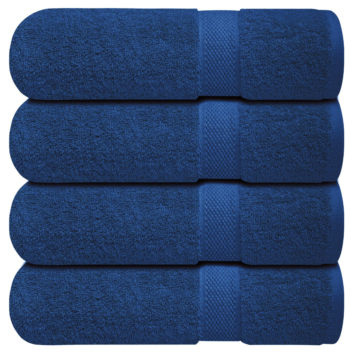 Infinitee Xclusives Bath Towels Set of 4 (70x140 cm) - 100% Cotton, Super Absorbent, Quick-Dry Towels for Bathroom, Spa, Gym & Hotel |Tranquil Navy|