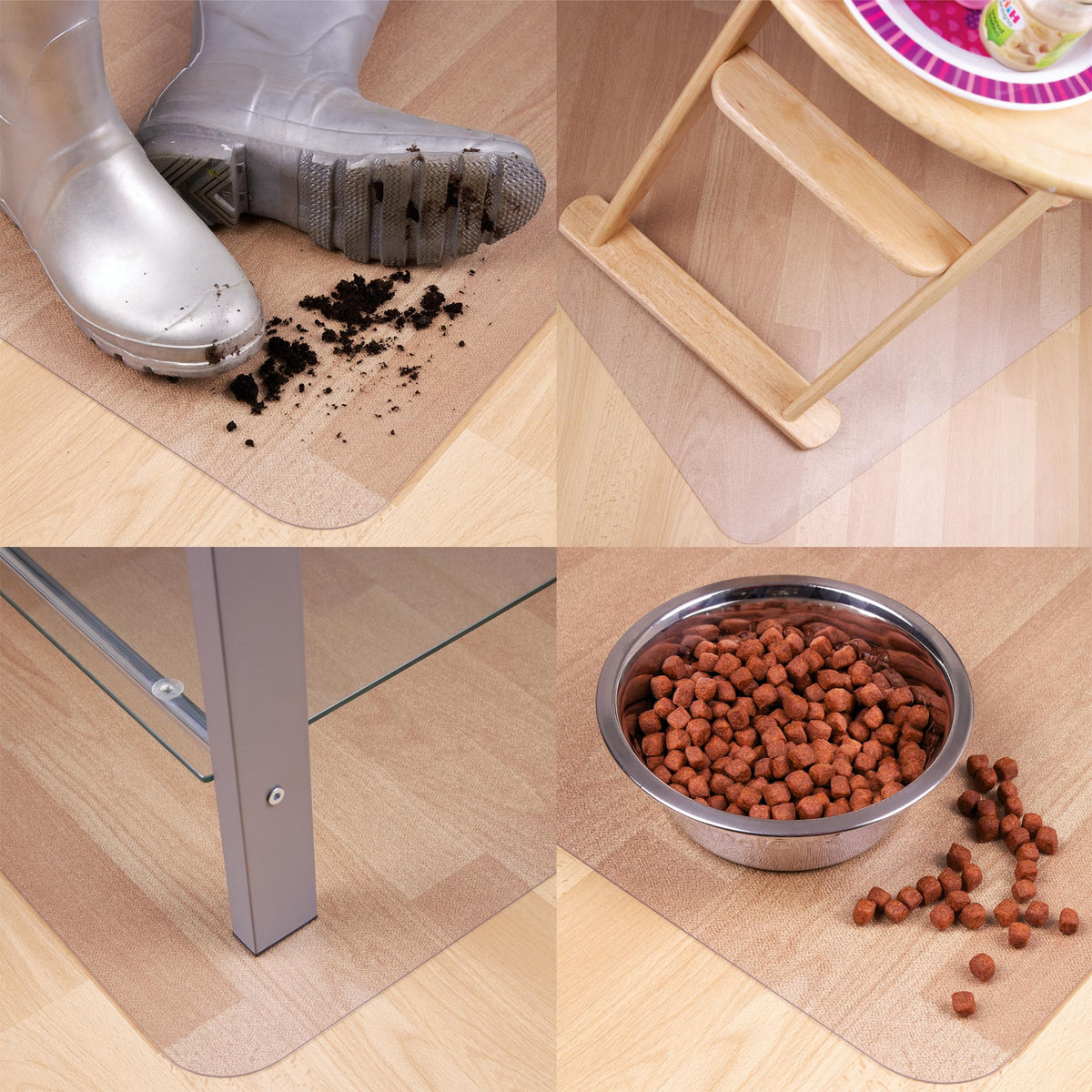 Marvelux Clear Hard Floor Protector Mat, Waterproof Non-Slip PVC 90 x 120cm
