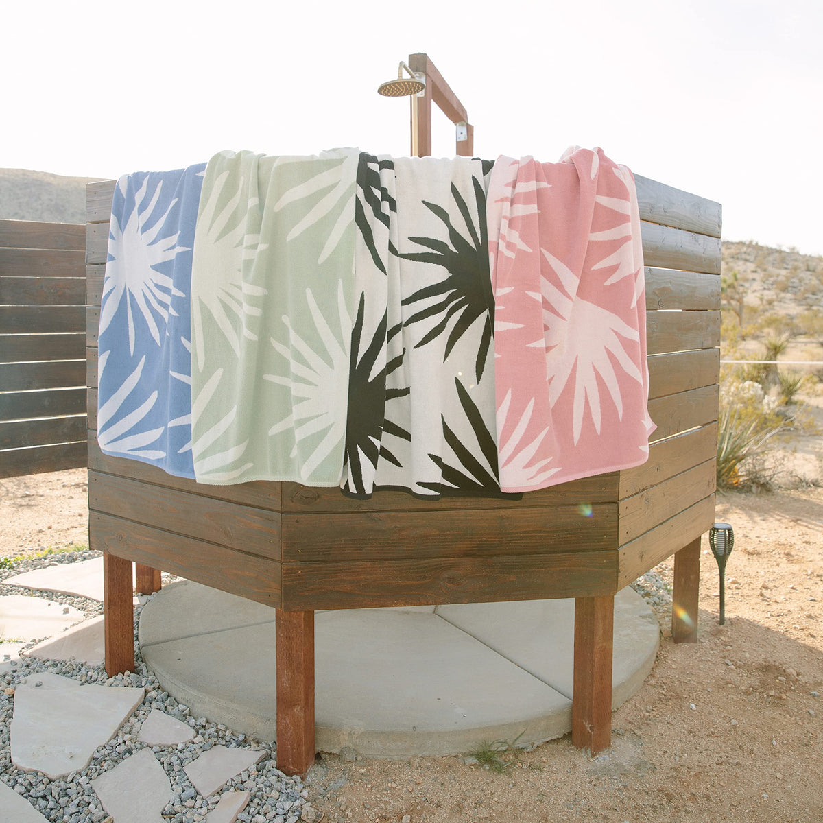 Laguna Beach Textile Co. Tropical Cabana Beach Towel - Oversized, Plush 630 GSM Cotton - Agave Blue