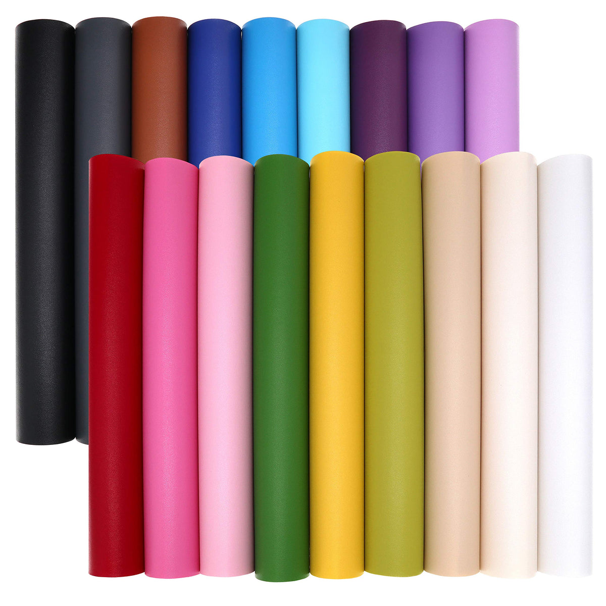 ZAIONE 18PCS/Set Solid Colours Faux Leather Fabric Sheets 21cm x 30cm /8" x 12" Vinyl Synthetic Leatherette Bundle Pack for Earrings & Bows DIY Crafts