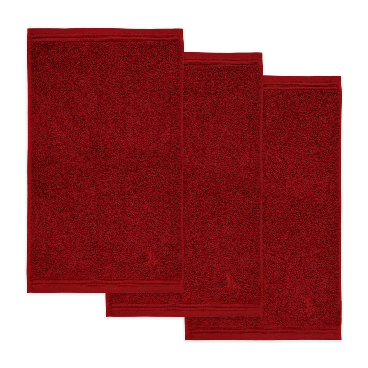 M?ve 3er set Superwuschel guest towel 30 x 50 cm made of 100% cotton, ruby