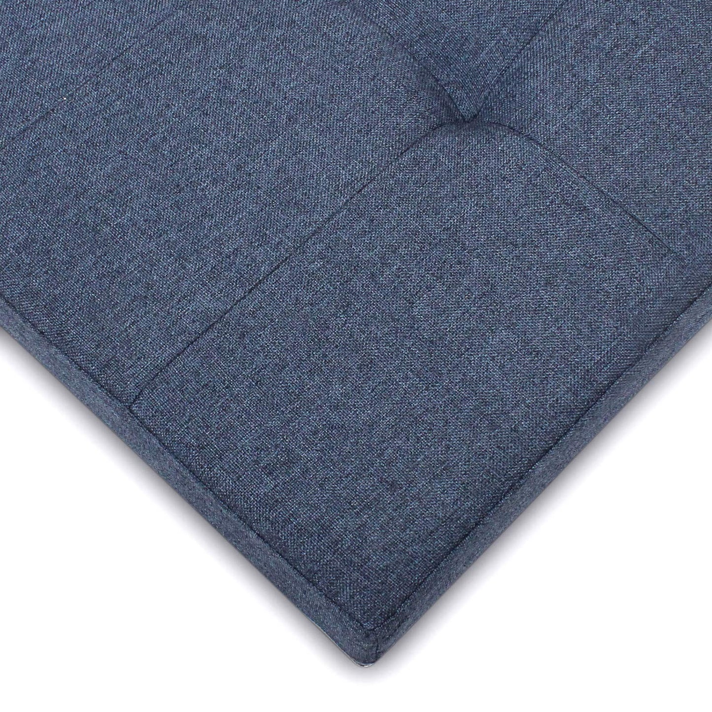 BRIAN & DANY Folding Linen Storage Boxes Footstool Ottoman, Foot Rest Stool, Foldable Seat Bench Footrest - Navy Blue, 76 x 38 x 38 cm