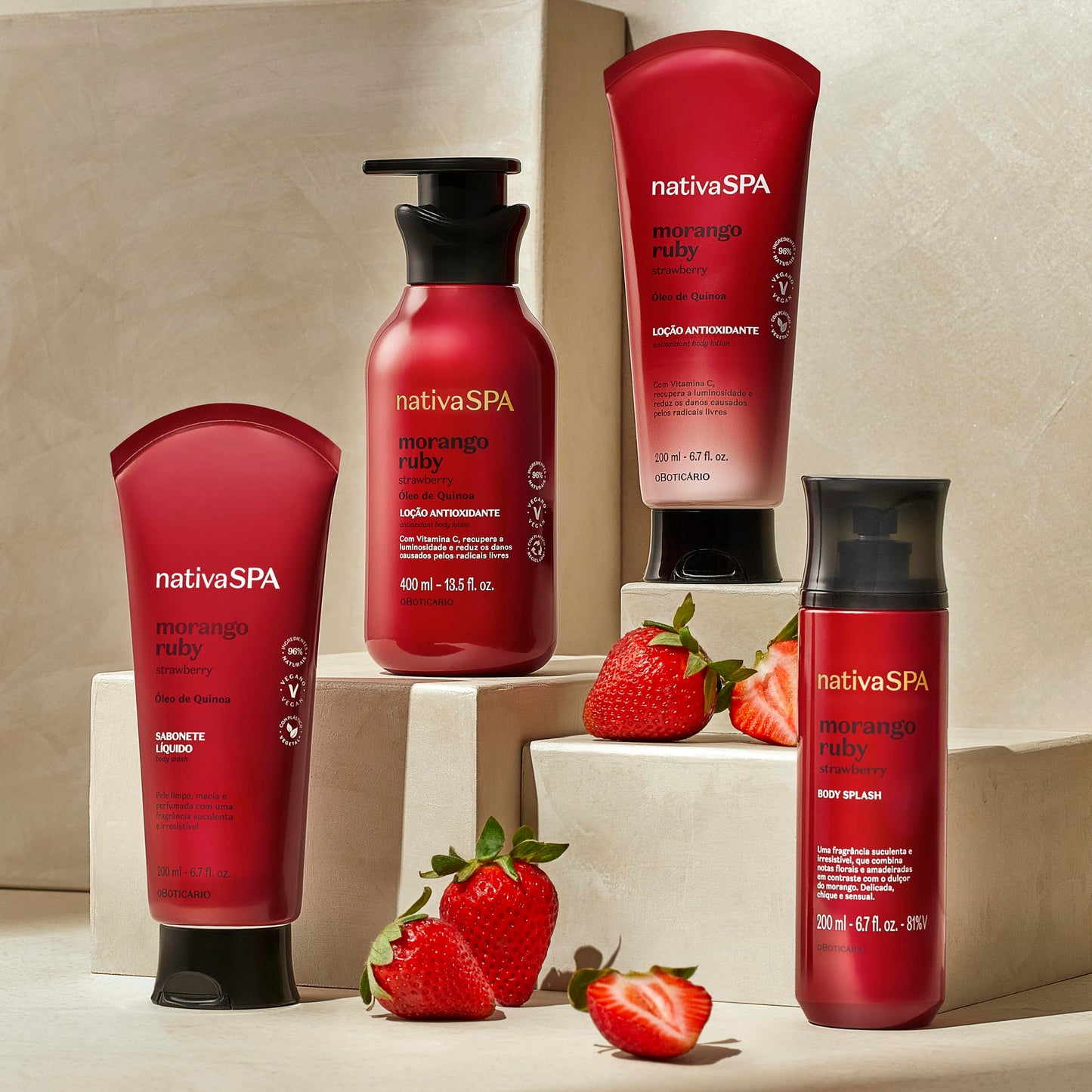 Loção Hidratante Morango Ruby Nativa SPA - 400ml