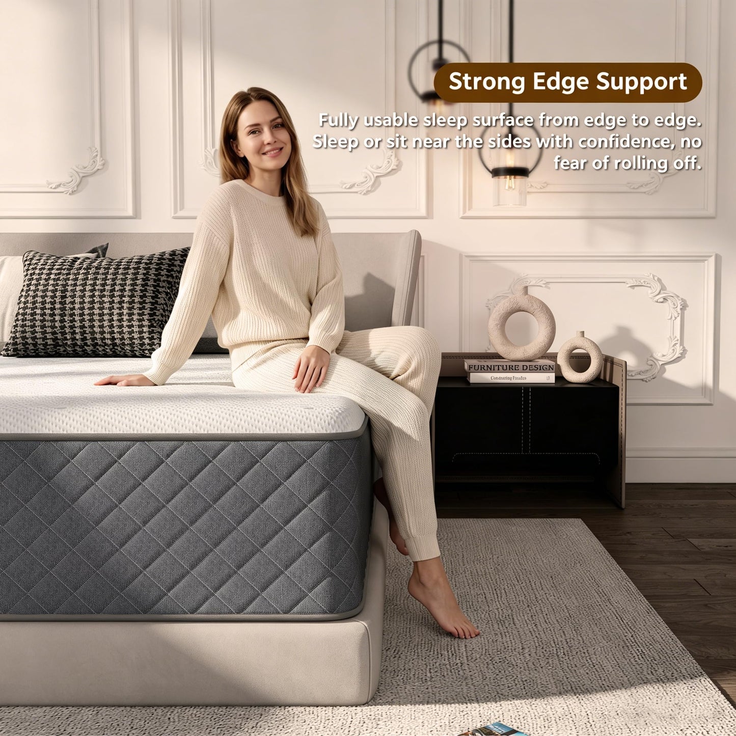 MOLPHIT 12 Inch Single Mattress, 7-Zone Hybrid Single Bed Mattresses, Memory Foam Mattress with Pocket Sprung with Medium Firm for Body Support &