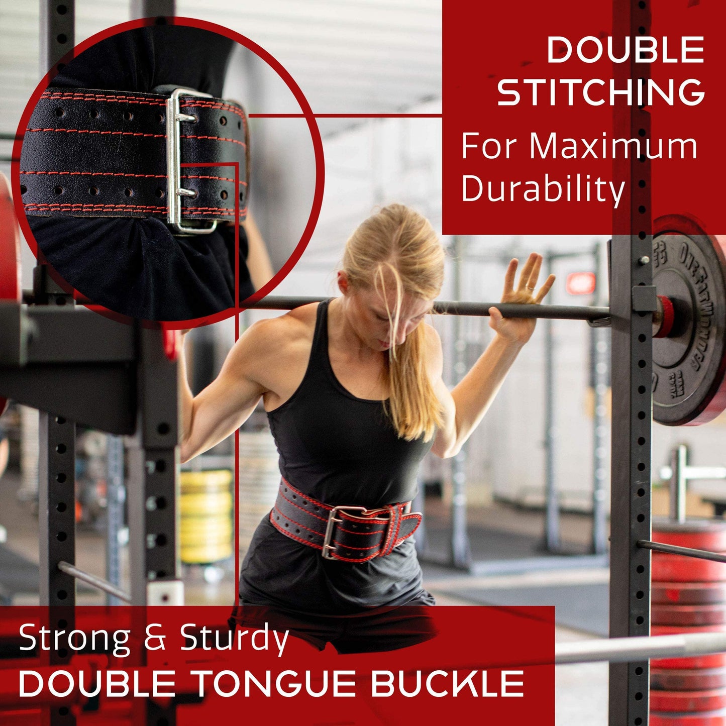 Dark Iron Fitness Medium 120 cm Genuine Leather Pro Weight Lifting Belt for Men and Women | Durable Comfortable & Adjustable with Buckle | Stabilizing