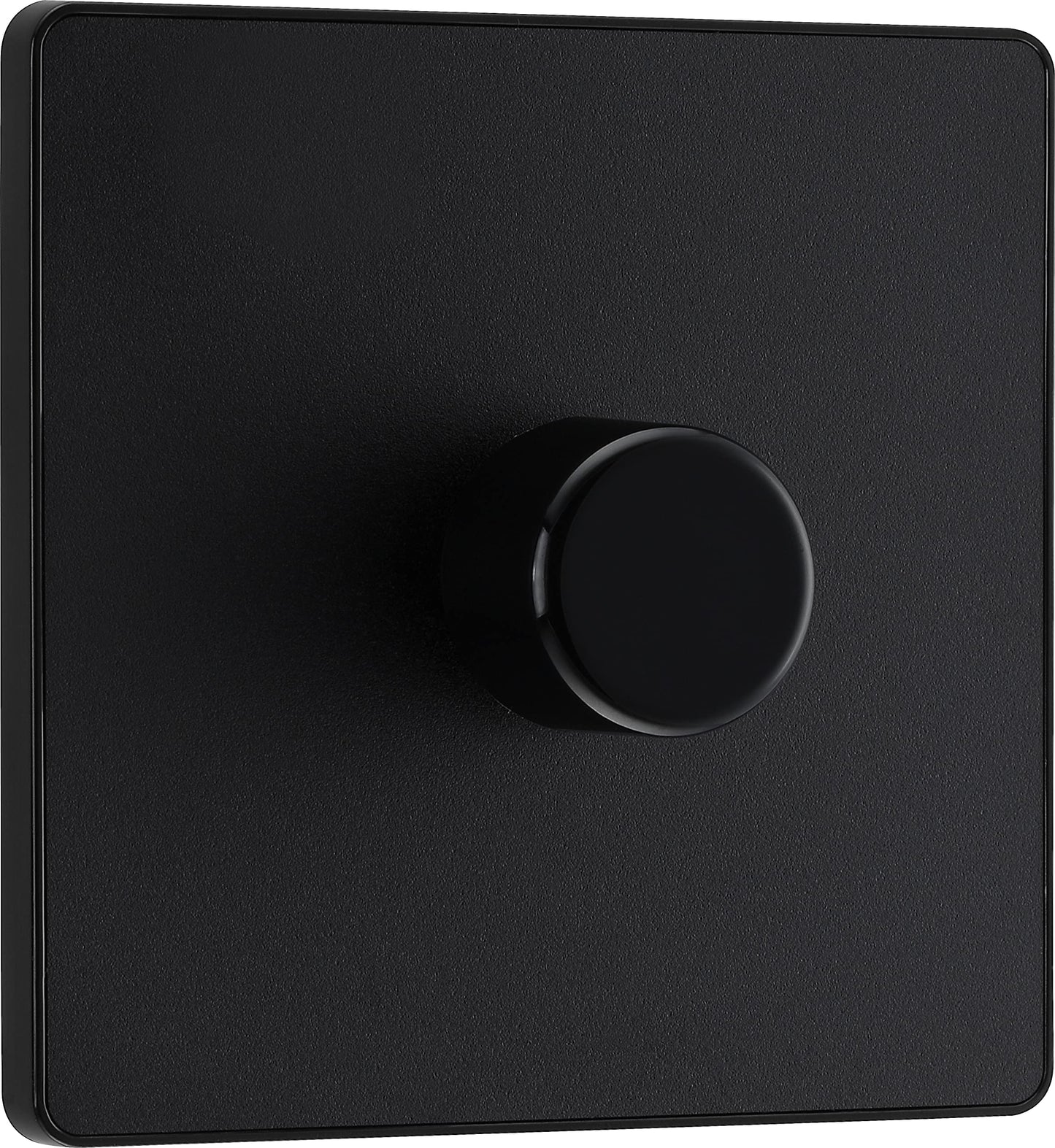 BG Electrical Intelligent Single Wall Dimmer Switch, 2 Way, Screwless Front Plate, Evolve, Matt Black, 200W, PCDMB81B
