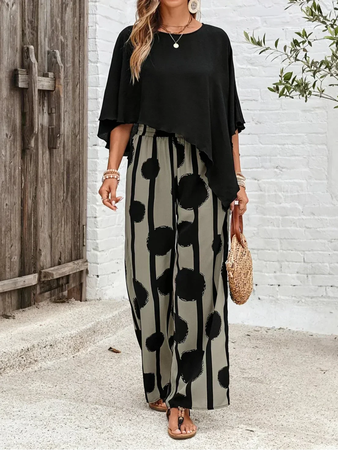 Jill - Comfortable Elastic Waist Two-Piece Set