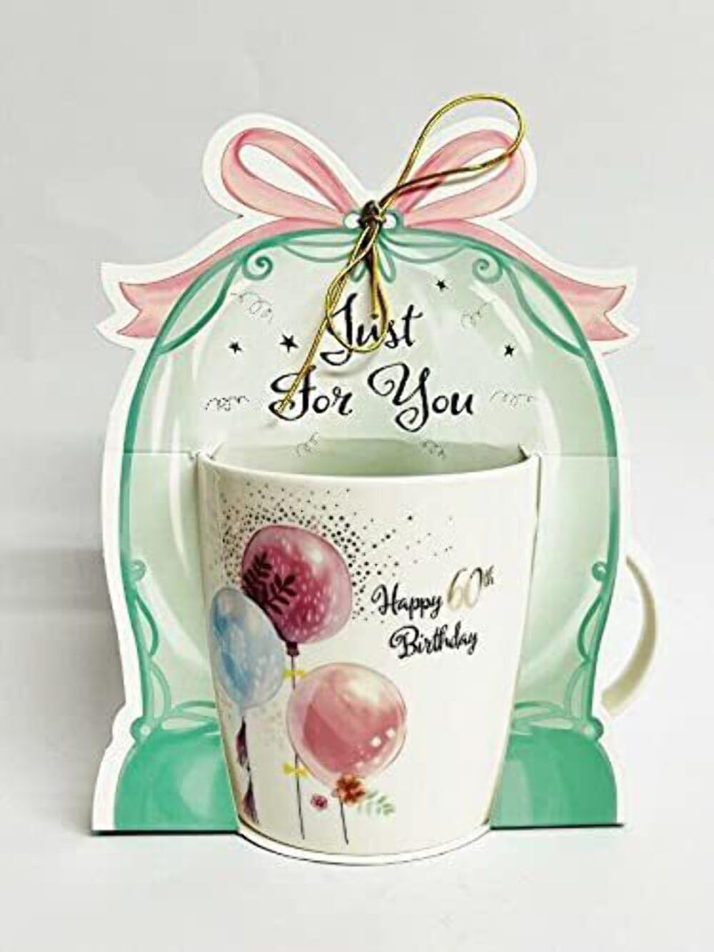 BIRTHDAY BALLOON DISPLAY MUG GIFT PRESENT mug 60th