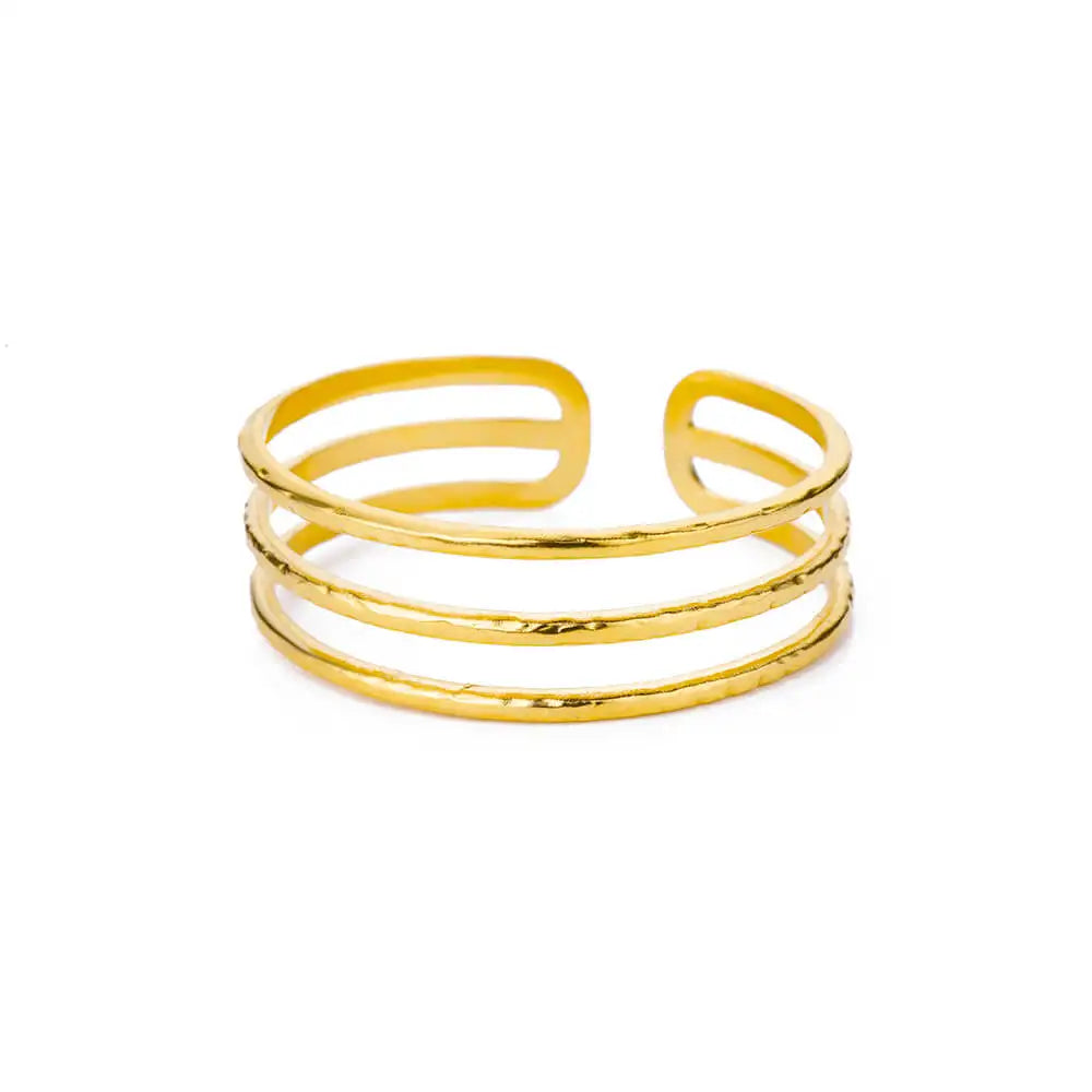 Exquisite Classic Bump Pattern Openning Bangles Bracelet For Women Cuff Bracelet Gold Color Stainless Steel Hand Ornament Gift