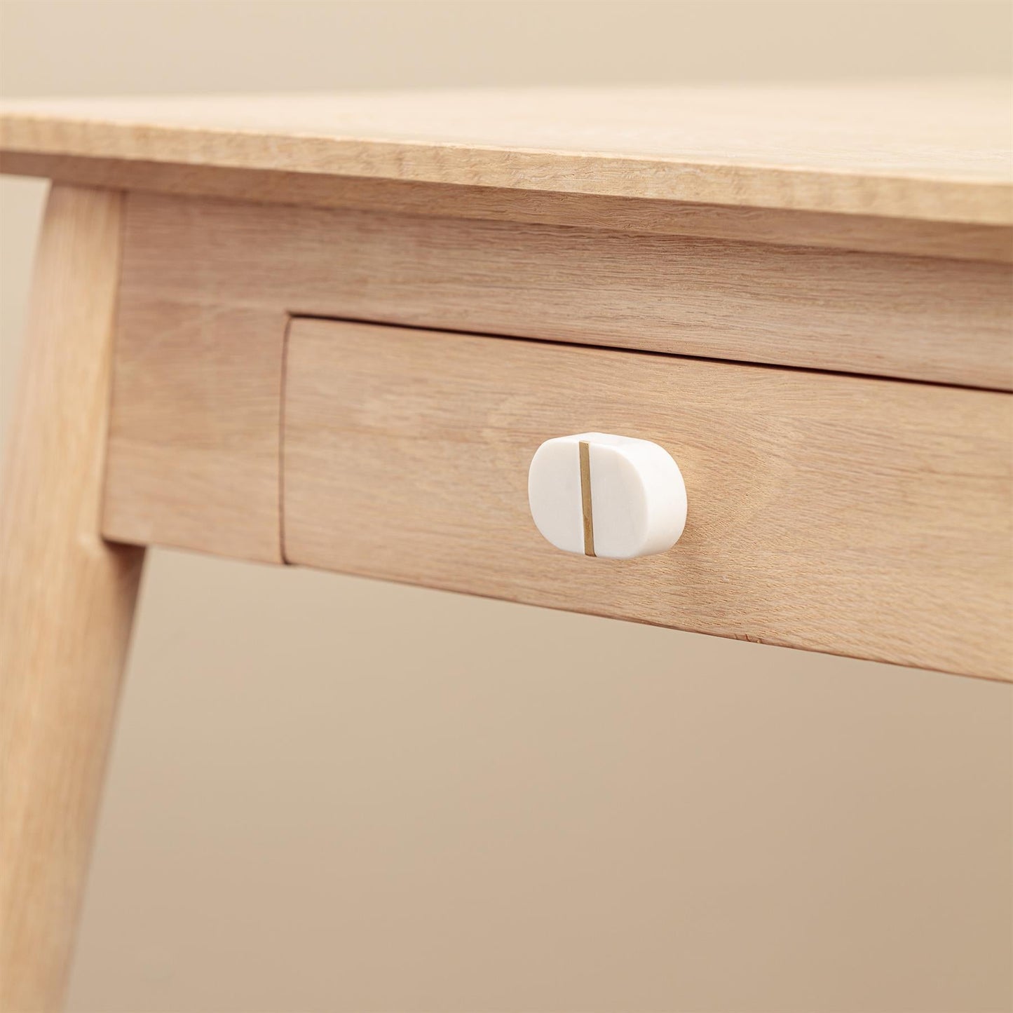 Roja White Stone Brass Drawer Knobs
