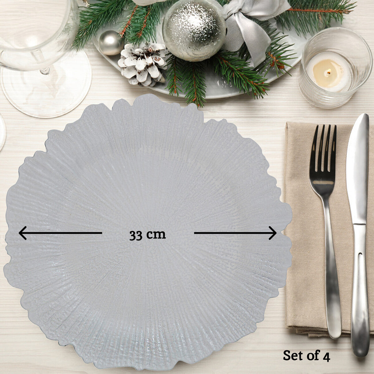 White Reef Charger Plate 33cm | Dia