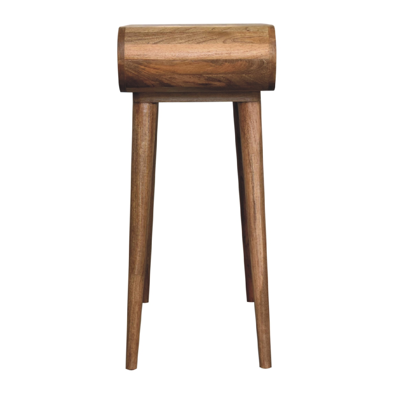 Artisan Furniture Solid Wood Mini Oak-ish Round Dressing Table, 4 Storage Compartments with mirror, Brown